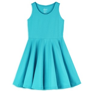 Mightly Toddler Fair Trade Organic Cotton Solid Sleeveless Twirl Dress - 1 of 3