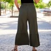 Amaryllis Women's Flowy Tiered Pants High-Waisted Drawstring Wide-Leg Relaxed Fit Casual Boho Style - 3 of 4