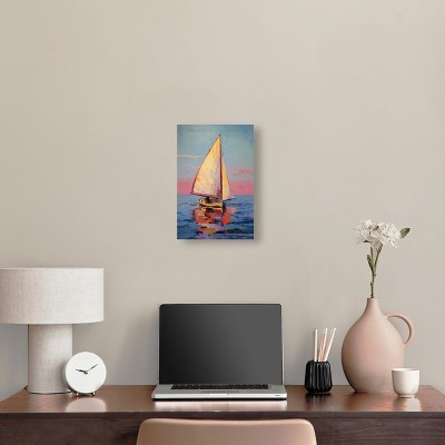 Contemplating at High Seas Pastel Canvas Wall Art, 10" x 15"