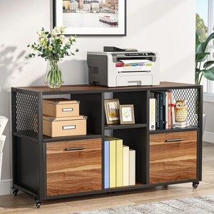 Hommoo 2 Drawer File Cabinet, Wood Mobile Lateral Filing Cabinet - 1 of 4