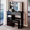 CAVINAS Vanity Table + Cushioned Stool Makeup Organizer Practical and Stylish Make Up Vanity Desk with Mirror for Small Space Bedroom - 2 of 4