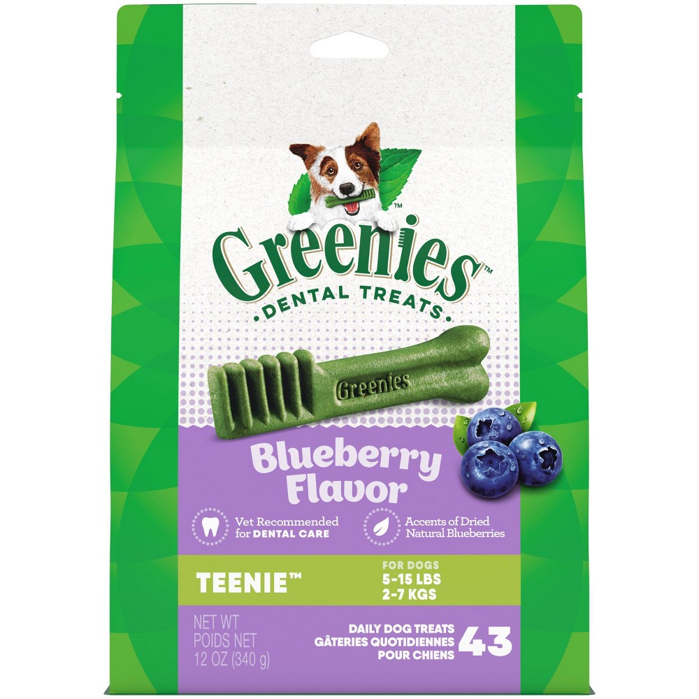 Photos - Dog Food Greenies Blueberry Teenie Adult Dental Dog Treats - 12oz 