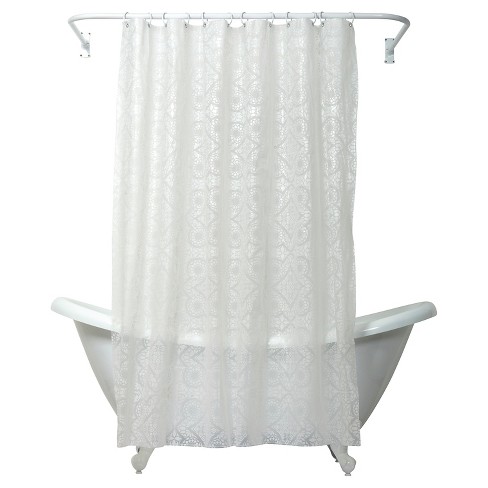 Morocco Peva Geometric Shower Curtain, Target White Shower Curtain