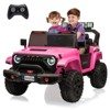 24V Ride On Car, 4WD 2 Seater Kids' Electric Vehicle Truck with Remote Control, Adjustable Footwell Ride On Truck, 3 Speeds, Led Lights, Bluetooth - 2 of 4