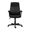 Office Chair Medium Back Faux Leather Upholstered Padded Arms Tilt Recline and Height Adjustment for Home Office -3irtyhousy - 2 of 4