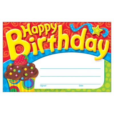 Trend Happy Birthday The Bake Shop Recognition Awards, 30 ct (Case of 4)