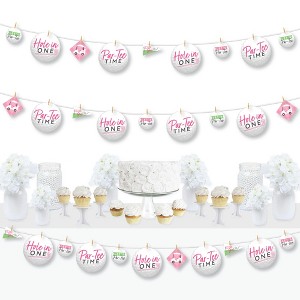 Big Dot of Happiness Golf Girl - Pink Birthday Party or Baby Shower DIY Decorations - Clothespin Garland Banner - 44 Pieces - 1 of 4