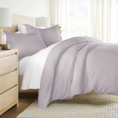 Cotton Duvet Cover Set & Insert 4PC Bundle, 300TC Sateen Vintage Washed Duvet Set with Down Alternative Comforter, All Season Bedding - Becky Cameron