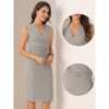 INSPIRE CHIC Women's Sleeveless V Neck Business Office Belt Pencil Dresses - 2 of 4