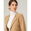 INSPIRE CHIC Women's Mid-thigh Collarless Single Breasted Outwear Winter Overcoat - 3 of 4