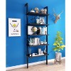 Hooseng 5-Tier Narrow Ladder Shelf, Industrial Wall Mounted Bookshelf with Wood Board and Metal Frame for Living Room, Bedroom - 2 of 4