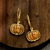 Ross-Simons Amber Pumpkin Drop Earrings in 18kt Gold Over Sterling - 3 of 4