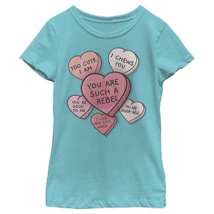Girl's Star Wars Valentine Galactic Candy Hearts T-Shirt - 1 of 3