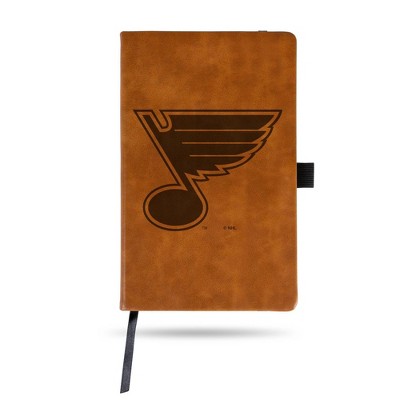 NHL St. Louis Blues Laser Engraved Brown Leather Padfolio