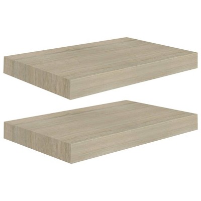 vidaXL Floating Wall Shelves 2 pcs Oak 15.7"x9.1"x1.5" MDF