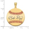 Black Bow Jewelry 14K Gold Plated Bobby Doerr Signature MD Enamel Baseball Pendant - 4 of 4