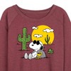 Women's - Peanuts - Snoopy and Woodstock Lightweight French Terry Wide Neck Long Sleeve Shirt - 2 of 4