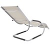 vidaXL Ergonomic Sun Lounger with Pillow | Outdoor Cream & Gray Patio Chair | Textilene Fabric, Aluminum Frame | Weather & | Easy Assembly - 4 of 4