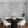 LLHZSY 35 2/5" Modern Pendant Chandelier Ceiling Light Fixture with 7-Light Various Combinations of Glass Shade, Black - 2 of 4