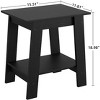 Rustic Side Table with Storage Shelf, 2 Tier Accent Table, Narrow Night Stand, Minimalist Coffee Table for Living Room, Bedroom - 2 of 4