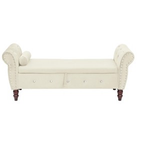 NicBex Modern 63" Storage Bench Velvet Accent Stool with Rolling Arms and Nailhead Trims for Entryway and Living Room - 1 of 4