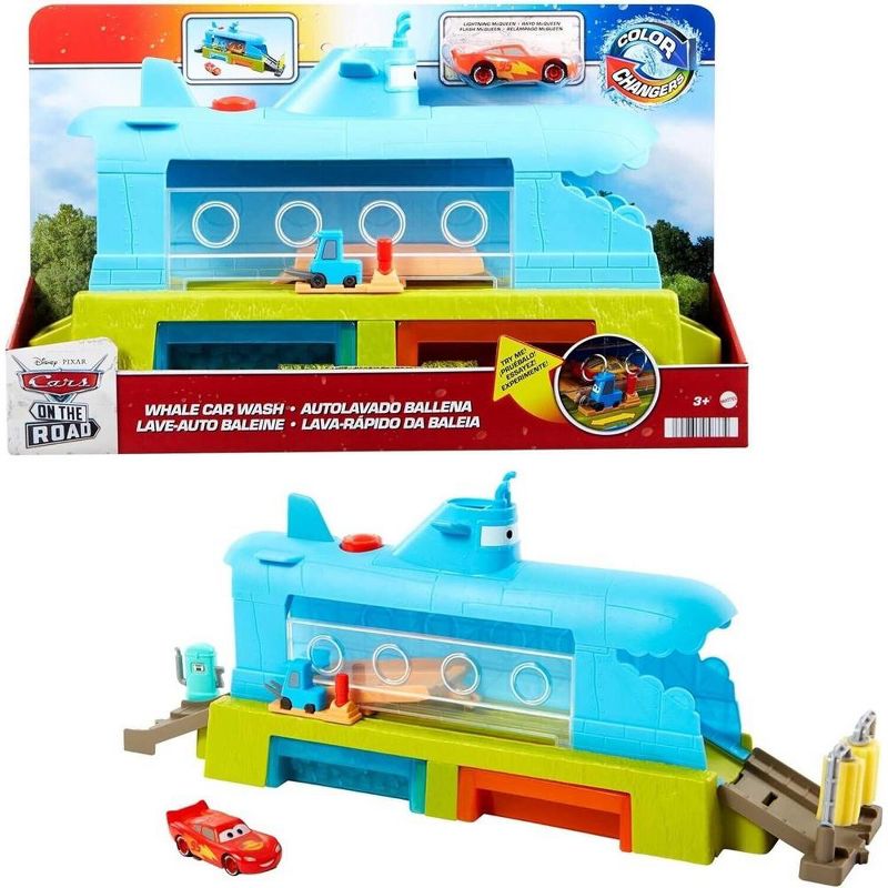 Disney and Pixar Cars Submarine Car Wash Playset with Color-Change Lightning McQueen Toy Car, 1 of 9