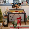 Bestier 42" L - Shaped Gaming Desk: Equipped with Power Outlets, LED Lights, Reversible Shelves & Hooks for Small Spaces ,Bedrooms & Offices - 4 of 4