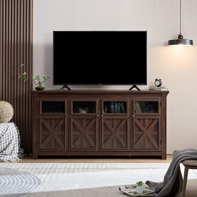 Bella Depot 68.35" Farmhouse TV Media Stand with Barn Design Cabinet
