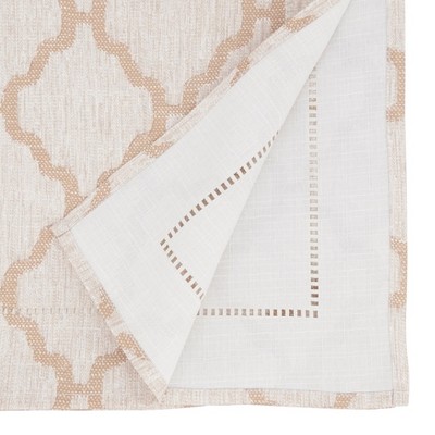 Taupe Polyester Laser-Cut Hemstitch Table Runner, 16" x 72"
