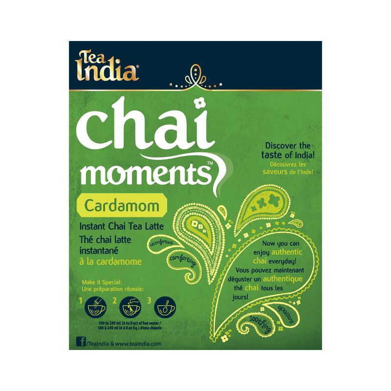 Tea India Chai Moments Cardamom Chai Tea Instant Latte Mix 10 Sachets Pack of 6, 2 of 6