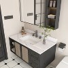 KTMBDW 43/37/31'' Rectangular Bathroom Sink with Marble Vanity Top, Predrilled Centerset and 4-Inch Backsplash, Stain-Resistant, Easy-To-Clean- White - 2 of 4