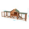LAOTIES Large Wooden Rabbit Hutch for Indoor and Outdoor Use,Bunny Cage with Removable Tray,2 Ramps and Large Nesting Boxes - 2 of 4