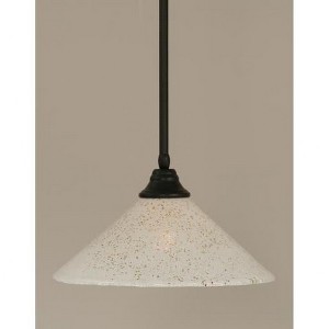 Toltec Lighting Any 1 - Light Pendant in  Matte Black with 16" Gold Ice Shade - 1 of 1