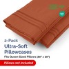 Ultra Soft Solid Pillowcases Set of 2 - Breathable & Comfortable Pillow Covers - CGK Linens - 2 of 4