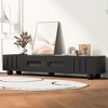 LIVAREEmlen Modern TV Stand for TVs up to 80 Inches with Glass Door, TV Storage Cabinet with Solid Wood Legs and Metal Handles for Living Room - 2 of 4