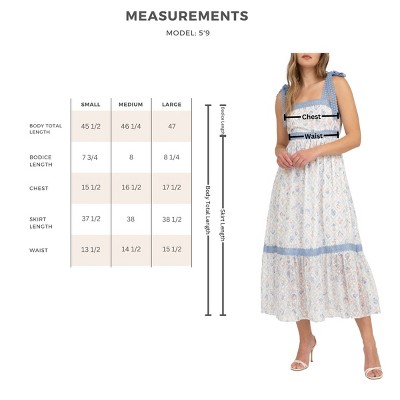 Small Blue Multi Sleeveless Lace Trim Floral Chiffon Midi Dress