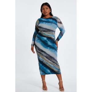 Quiz Women's Plus Size Mesh Round Neck Maxi Dress - 1 of 4
