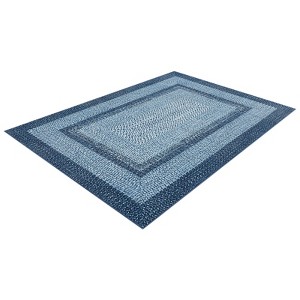 Washable Area Rug, Vintage Accent Rug, Braided Print Carpet, Low Pile Non-Shedding Kitchen Rugs with Non Slip Backing, Foldable Rug - 1 of 4