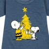 Girls' - Peanuts - Xmas Charlie And Snoopy Graphic Short Sleeve Fleece Dress - 2 of 4