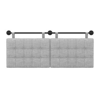 Full/Queen Remi Button Tufted Kids' Headboard Gray - Nathan James