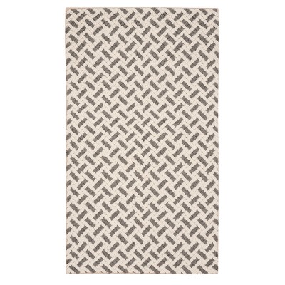 Gray/Ivory Basket Weave Woven Accent Rug 3'X5' - Safavieh