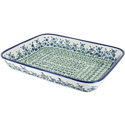 Blue Rose Polish Pottery 371 Zaklady Medium Rectangular Baker