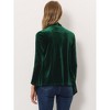 INSPIRE CHIC Women's Shawl Collar Pocket Open Front Velvet Cardigan - 3 of 4