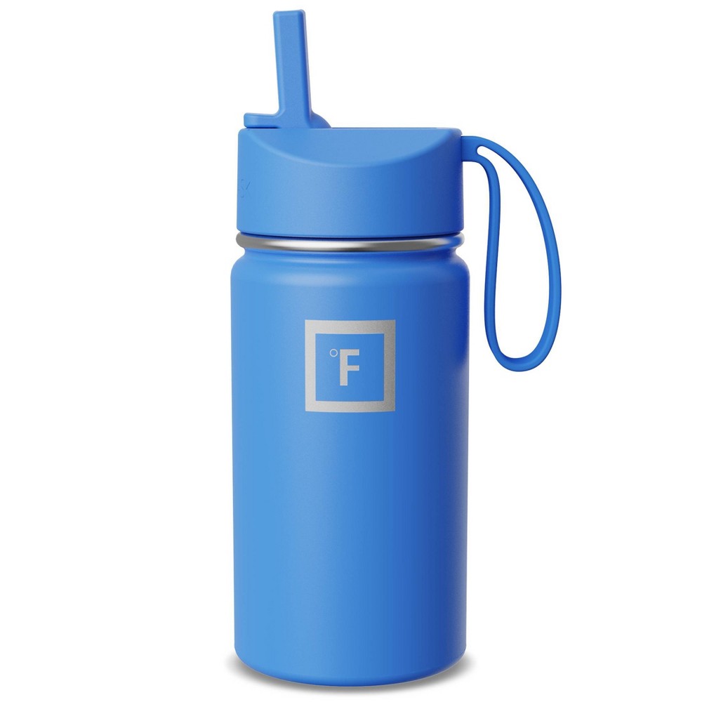 Photos - Glass IRON FLASK 14oz Stainless Steel Water Bottle with Plastic Lid Tranquil Blue