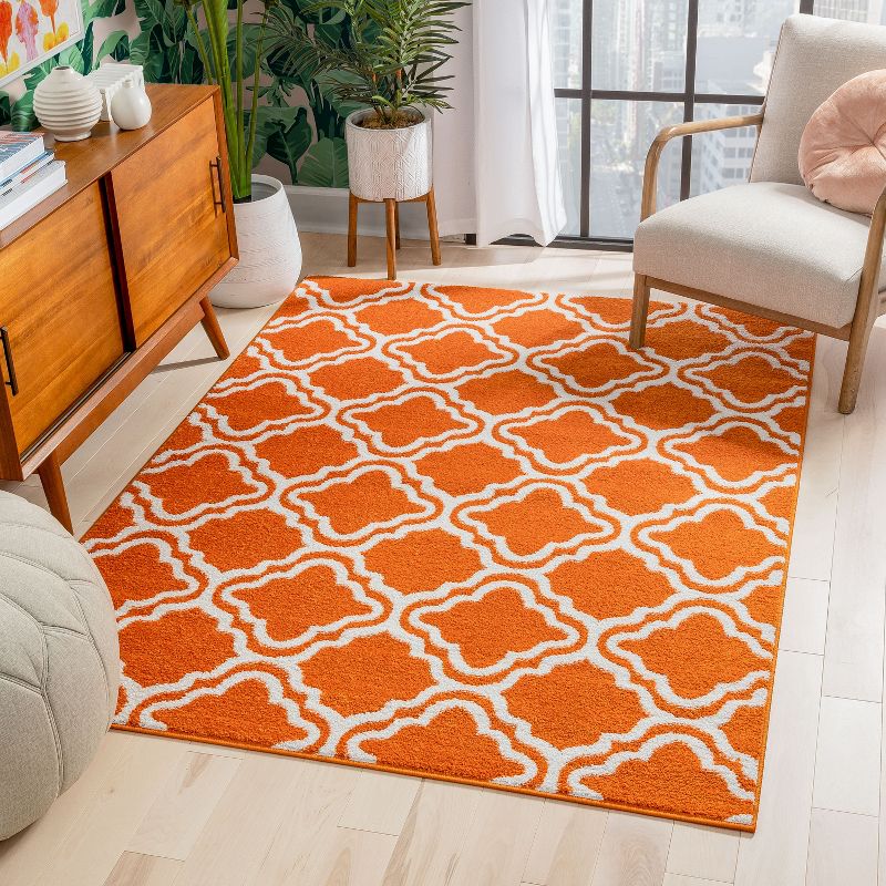 Modern Calipso Lattice Trellis Bright Kids Room Carpet Soft Durable Area Rug, 3 of 10