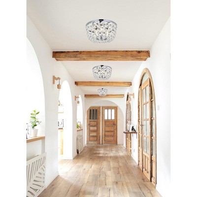 Cora 10 Inch Chrome Flush Mount with Clear Crystal Trim