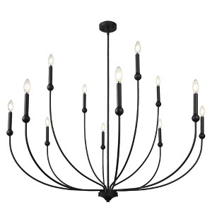 LNC Dolohovstrout 12-Light 47.2" Modern Candle Oversizded Chandelier,Black - 1 of 4