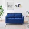 TiramisuBest 55"green velvet sofa, elegant with convenient pockets, clever interpretation of the three-in-one conversion art - 2 of 4