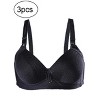 Allegra K Women's Comfortable Soft Stretchy Full Coverage Non-Wired Bra 3 Pcs - 2 of 4