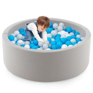 Costway 35.5" x 12" Soft Round Ball Pool for Toddlers & Baby with 200 Ocean Balls - 1 of 4